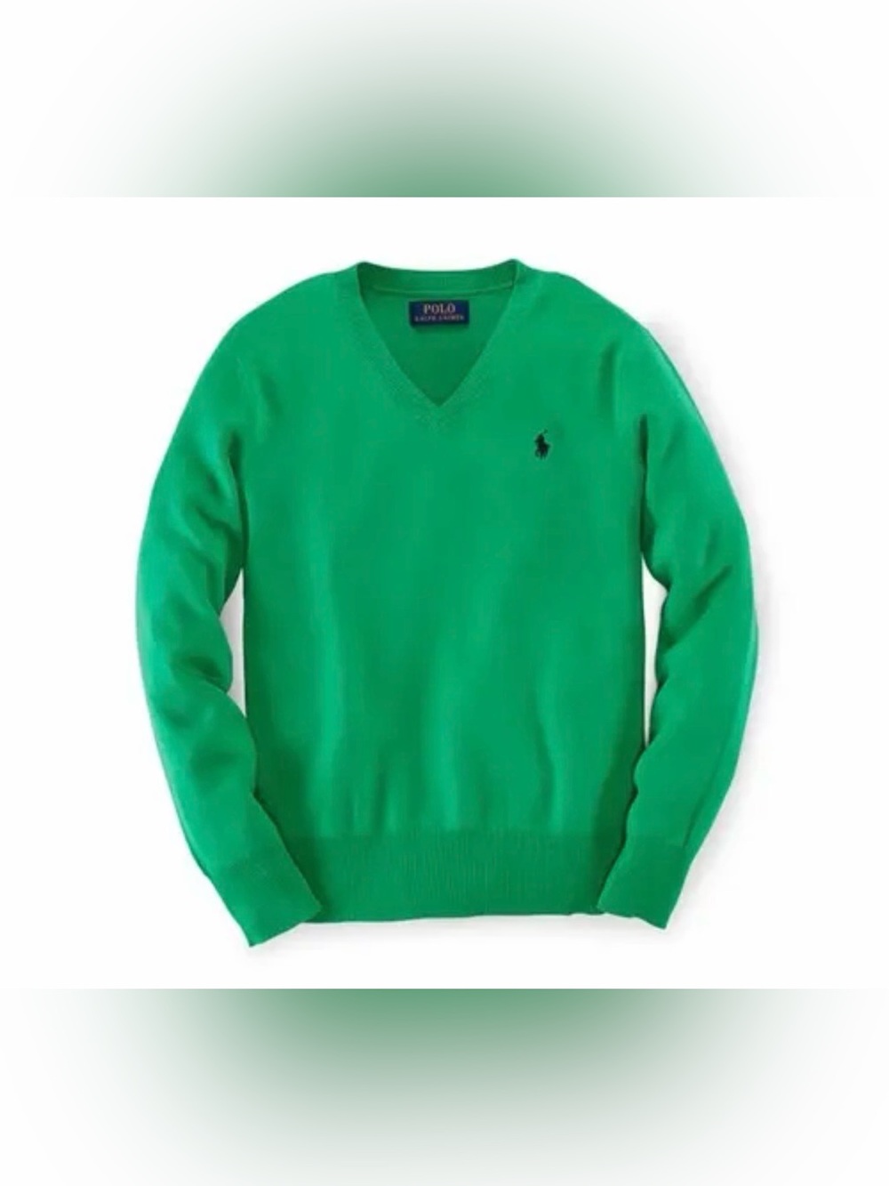 POLO Ralph Lauren Boys V-Neck Knit Pullover Sweater - S (8)